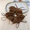 Goma para el pelo con lazo y estampado de leopardo retro para mujer, estilo coreano, ligera y esponjosa, versátil para el uso diario, liga para el pelo, accesorio para el pelo