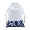 Bolsa de tela con cordón de cáñamo azul y flores, bolsa de almacenamiento antigua con cuentas de Buda Wen Play, bolsa de joyería de gran capacidad hecha a mano al por mayor