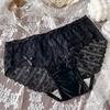 Calcinhas Femininas de Cetim Luxo Francês Sexy Renda Cintura Média Algodão Puro Antibacteriano Respirável Finas para Quadril