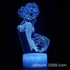 Lámpara de mesa 3D transfronteriza dedicada a la serie Mermaid, lámpara LED, regalos creativos, luz nocturna visual tridimensional colorida.