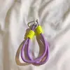 Corda de Pulso Trançada Cor Sólida Tendência com Clipe Pulseira Curta para Câmera CCD Celular Lanyard Chaveiro Pingente