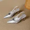 Elegantes Sandalias de Tacón de Aguja Cerradas Estilo Francés para Mujer, Nuevo Modelo de Verano para Uso en Exteriores, Tacones Altos de Correa Única de Alta Gama, Hechas a Medida
