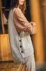 Chaleco de punto de lana nuevo para otoño e invierno, suéter de punto redondo para mujer, chaleco de botones, estilo universitario, holgado, talla grande