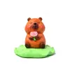 Talla de Madera Imitación Capibara Capibara Lindo Adornos Hechos a Mano Soporte para Teléfono Móvil Coche Escritorio Adornos de Resina Artesanías