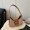 Bolsa Feminina Moda 2025 Primavera Nova Tendência Decoração com Cinto Bolsa de Ombro Retrô Estampa de Letras Casual de Axila