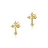 Pendientes de cruz minimalistas europeos y americanos con microincrustaciones de circonitas brillantes de estilo hip hop, con personalidad para hombres y mujeres.