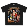 Camiseta Estampada Retro Americana de Bruno Mars Manga Corta Cuello Redondo Sudadera con Capucha Algodón 250g