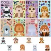 8 piezas/set de materiales de collage de expresiones de animales para montaje educativo DIY de niños, sin repetición, para decorar cuadernos