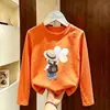Camiseta Base de Dibujos Animados para Niñas Primavera y Otoño 2026, Moderna Nueva Versión Coreana Camiseta de Manga Larga Superior para Niñas