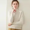 Suéter Básico de Cashmere com Gola Alta para Mulheres, 100% Cashmere Puro, Engrossado, Corte Solto, Suéter Base de Tricô Emagrecedor para Usar em Camadas