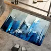 Alfombra de Piso de Franela Impresa Moderna con Textura Fluida de Ágata Chapada en Oro de Tono Azul de Lujo Ligero Transfronteriza Decoración de Alfombra para el Hogar