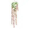 Rama de Hortensia de Tallo Largo con 4 Puntas Planta de Cadena Larga Glicinia Tela de Seda Flor Artificial Colgante de Pared Techo Boda Decoración de Viaje Venta al por Mayor