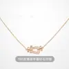 Nuevo collar de piedra roja herradura de Feijia, versión de alta gama para hombres y mujeres, collar y pulsera versátiles con cierre de ocho, V-oro baño de lujo ligero con 18k
