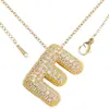 Moderna y Versátil Colgante de Alfabeto Inglés de 26 Letras con Microincrustaciones de Cobre Puro Cadena para Clavícula Suministro Directo Joyería de Collar para Mujer