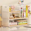 Estante de Mesa Prateleira de Armazenamento Prateleira de Armazenamento de Livros Multicamadas Estante Simples para Mesa Doméstica Prateleira para Colocação de Arquivos de Mesa de Escritório