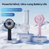 Ventilador de Mano Mini Slingshot Viento Potente Ventilador Portátil Recargable Ventilador de Refrigeración 3 en 1 de Mano Escritorio Colgante para el Cuello para Viajes al Aire Libre Camping Negro Blanco Rosa
