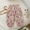 Pantalones Nuevos y Elegantes Repelentes de Mosquitos para Niñas Timo, Estilo Delgado de Verano, Nuevos Pantalones de Linterna Florales de Moda 2026, Elegante Cordón