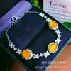 Colgantes de calcedonia multicolor natural incrustados, varios brazaletes con forma de flor para mujer, accesorios de jade, precios de mayoreo para ventas en transmisiones en vivo
