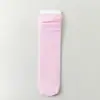 Calcetines Blancos de Seda de Hielo para Mujer, Delgados y de Color Sólido, Adecuados para Primavera y Verano, Calcetines de Terciopelo de Media Pantorrilla, Estilo Veraniego, Calcetines Holgados para Mujer