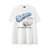 Camisetas Masculinas e Femininas Vintage Estampadas Retrô da Moda de Manga Curta de Nicho São Miguel de Alta Qualidade