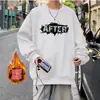 Moletom Preto e Branco de Gola Careca em Fleece Pesado Tendência Ins Moda Versátil Casual Marca Tendência Estilo Coreano Moletom de Gola Careca com Ombro Caído