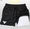 Pantalones Cortos Deportivos de Hombre Ngau Tau Transfronterizos de Falso Dos Piezas Anti-caminata de Doble Capa Pantalones Cortos de Running Fitness al Aire Libre Casuales