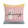 Almohada de sofá de Pascua de Amazon con letras impresas a color, diseño de ambiente festivo, cojín interior, venta al por mayor