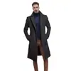 Nuevo Abrigo de Lana para Hombre para Comercio Exterior Transfronterizo, Estilo Coreano, Longitud Media, Color Sólido, de un Solo Botón, Abrigo Cálido para Jóvenes