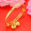 Pulseira infantil fofa de imitação de ouro 24k terrier yuan pulseira chuva de meteoros pulseira Fênix pulseira de sino de ouro étnica