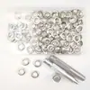 100 conjuntos de ilhós de ar de 10 mm com ferramentas de instalação, conjunto de ilhós de metal de cobre para lona, ilhós redondos de cobre, atacado