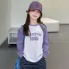 Camada BaseYOJIA para Meninas Primavera Outono 2026 Nova Camiseta Estilosa Estilo Coreano Manga Longa Menininha Roupas de Outono Infantil Top