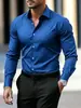 Camisa de trabajo negra formal de negocios de manga larga para hombre, corte slim, talla extra, para primavera y otoño