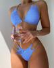 Comércio Exterior Aliexpress Europeu e Americano Sexy Corrente Gola Halter Fenda Maiô Feminino Praia Biquíni Fonte Termal Roupa de Banho Atacado