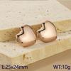 Pendientes de acero inoxidable con forma de corazón de melocotón tridimensionales Ins Design Sense, con un diseño que combina con todo, con un toque de sentido avanzado.