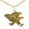 Collar de acero inoxidable titanio acero hombres colgante alas de águila moda europea y americana joyería al por mayor