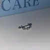 Aretes Hélice Hueso del Oído Colgante Copo de Nieve Cruz Azul Acero de Titanio Aro de Oreja Cruzado en forma de U Apilados con Aretes Azules Dobles de Nicho para Mujer