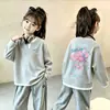 Nuevo Estilo de Otoño para Niñas, Versión Coreana Súper Linda, Camiseta de Manga Larga Waffle de Punto Falso Dos Piezas Casual para Bebé, Ropa Exterior Versátil