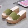 Moda de Verano para Mujer Sandalias de Cuña de Estilo Coreano para Exterior con Suelas Gruesas y Tacones Altos Zapatillas de Plataforma