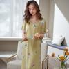 2025 Nuevo Verano Bata de Noche para Mujer Modal Casual Ropa de Casa para Madres de Mediana Edad y Mayores Se Puede Usar Afuera Pijama de Falda Media