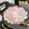 Alfombrilla Aislante Térmico Antiescaldado de Loto Creativa Antideslizante Decorativa para Platos Mantel Individual de PVC Alfombrilla para Jarrón Hotel Hogar Alfombrilla Lavable