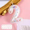 Decoración de Pastel Horneado Globo Blanco Vela Digital Rosa Degradado Estilo Ins Velas para Pastel de Cumpleaños Enchufe