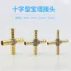 Conector Pagoda de Cobre Reto em T de Três Vias Quatro Vias Mangueira de Gás Ar 6mm 8mm 10mm 12mm Dupla Ponta