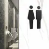 Letrero acrílico para puerta de baño de hombres y mujeres, placa de puerta personalizada para inodoro, letrero de baño, letrero, pegamento trasero