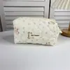 Nova Necessaire de Algodão Acolchoada Estampada, Grande Capacidade, Bolsa de Mão Portátil, Necessaire de Viagem, Bolsa de Armazenamento Multifuncional