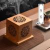 Portaincienso de Madera Salvia Blanca Adornos de Purificación de Cristal Portaincienso Caja de Madera de Bambú Sándalo Recortado Soporte para Incienso Incienso Doble Agujero