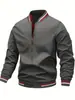 Jaqueta Masculina Casual Simples para Primavera e Outono de 2025, Exclusivamente para Vendas Transfronteiriças, Roupa de Trabalho Esportiva de Cor Sólida, Estilo de Moda Masculina Europeu e Americano