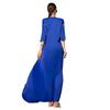 Vestido largo de satén azul real de estilo nuevo con manga media listo para viajar Ropa para mujer en stock