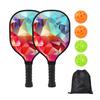 Set de Raqueta de Pickleball Yangmu de Venta Caliente Transfronteriza de Fábrica con Impresión UV, Raqueta de Bádminton de Playa, Placa, Pegamento de Mano de PU, Disponible en Stock