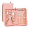 Conjunto de Cortadores de Unha Transfronteiriço, Ferramentas de Beleza com Impressão de Logo Disponível, Estojo de Couro com Zíper para Cortadores de Unha e Manicure