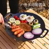 Sartén para Barbacoa de Camping al Aire Libre, Plancha de Barbacoa Estilo Coreano, Teppanyaki, Olla para Barbacoa Doméstica, Sartén de Piedra Maifan, Cocina de Inducción